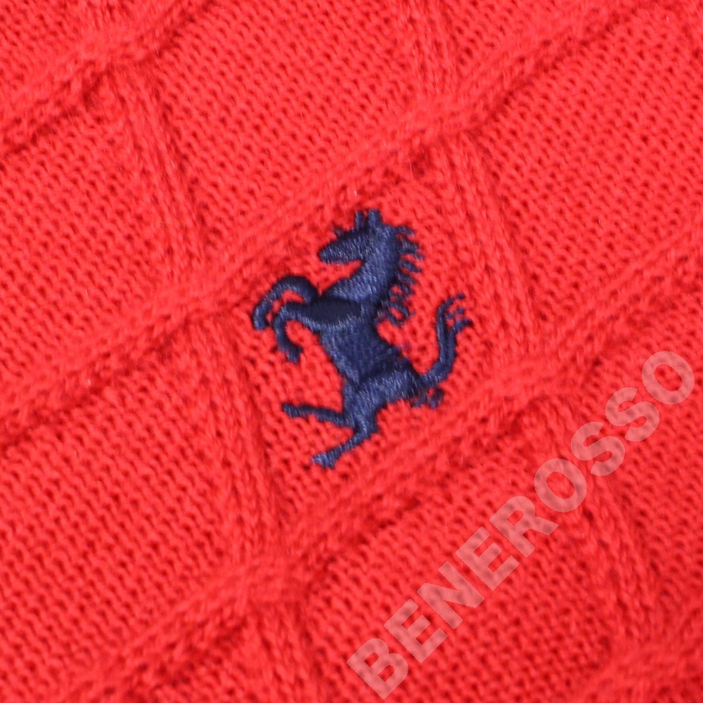 フェラーリ ベビー ウール カーディガン 12ケ月 レッド/ネイビー 