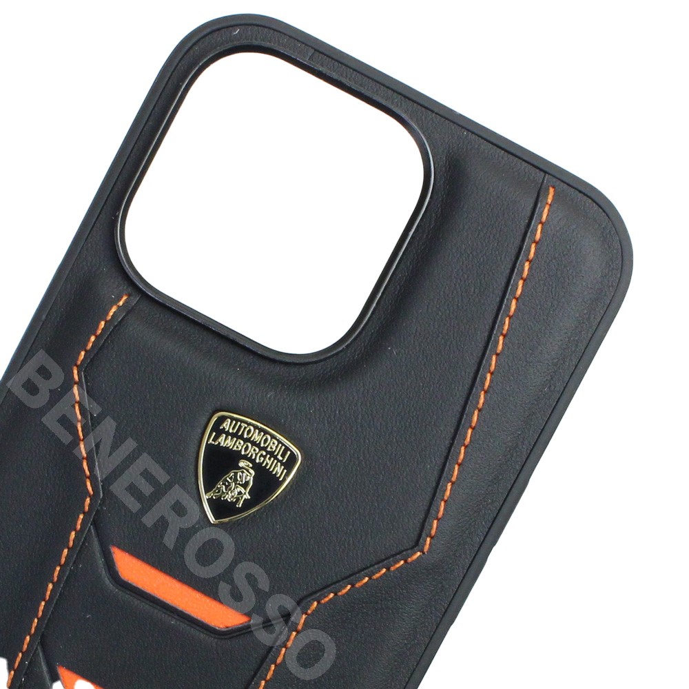 ランボルギーニ iPhone13ProMax レザー バックカバー ウラカン D16 オレンジ LB-TPUPCIP13PM-HU/D16-OE