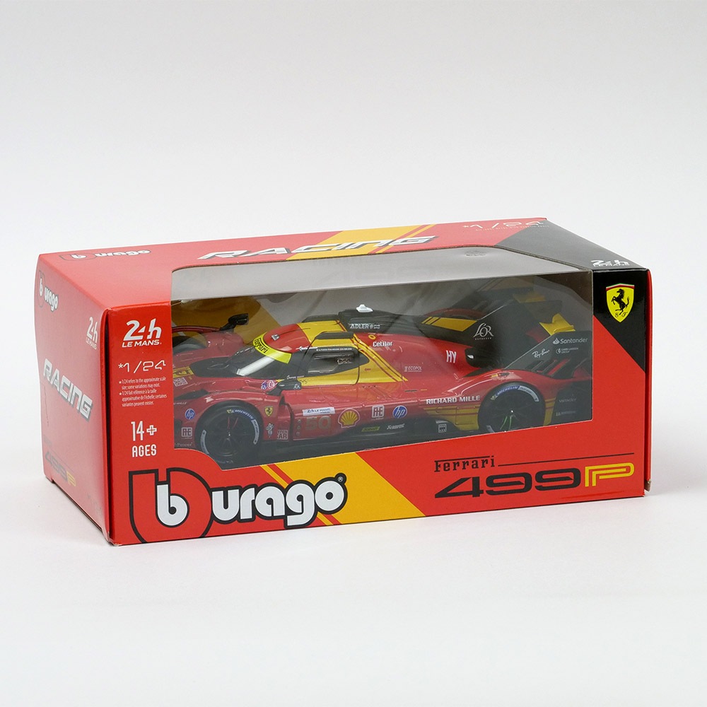 Bburago 1/24スケール フェラーリ 499P ル・マン 2024 ウィナー #50 レッド 18-26312