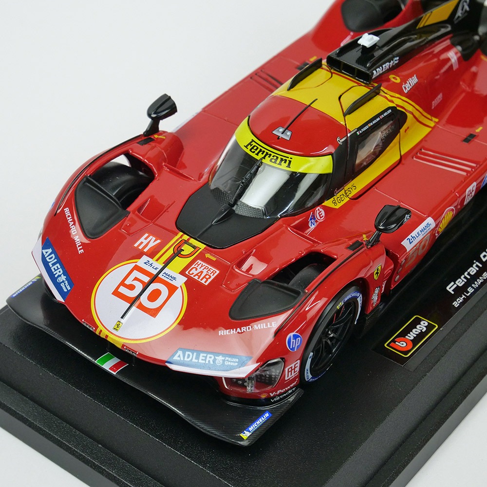Bburago 1/24スケール フェラーリ 499P ル・マン 2024 ウィナー #50 レッド 18-26312