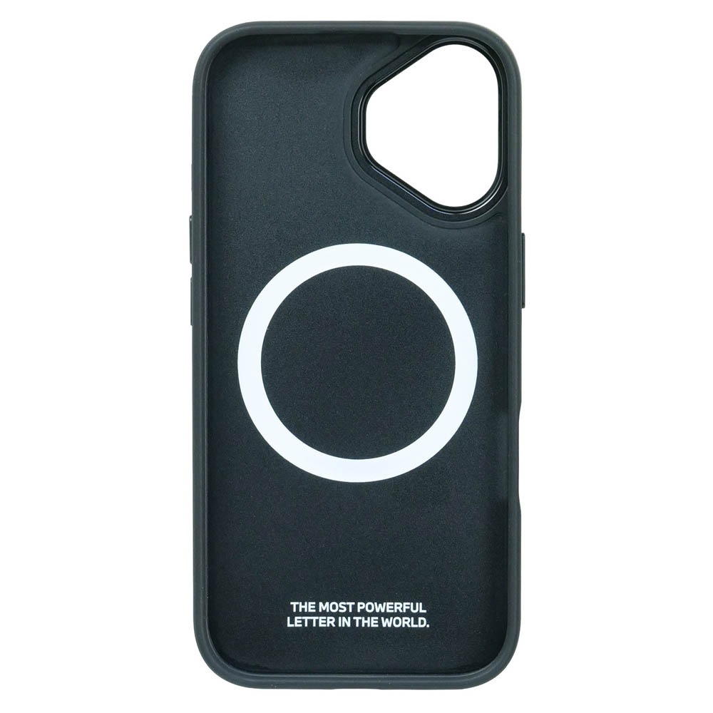 BMW iPhone 17 PUレザー バックカバー パフォーデットストライプ メタルロゴ ブラック マグセーフ対応 BMHMP17S25PCPSKB