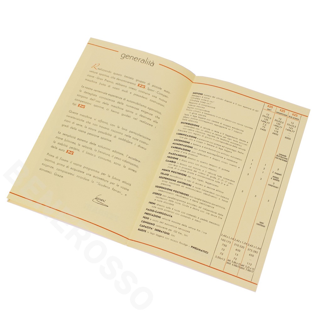 フェラーリ 1992 オリジナル プリント 1946-47 Ferrari 125シリーズ 1st プレスキット【返品・交換対象外】