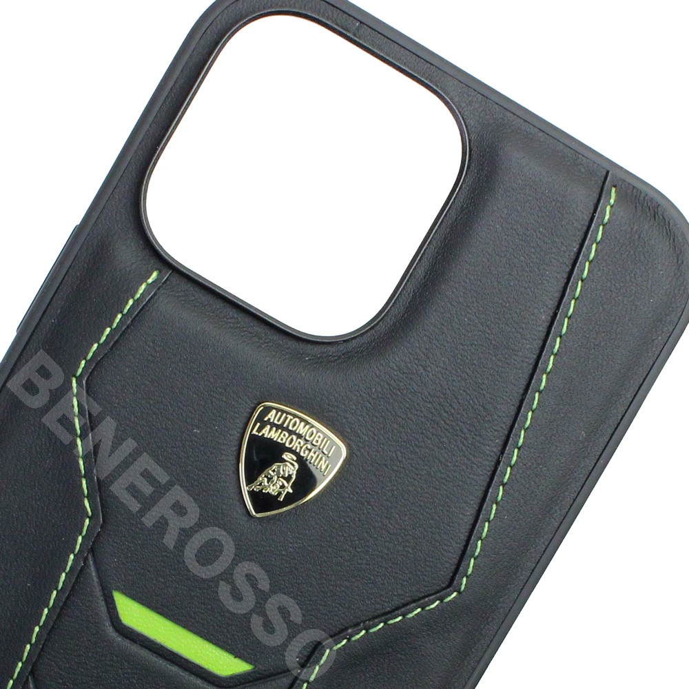 ランボルギーニ iPhone13ProMax レザー バックカバー ウラカン D16 グリーン LB-TPUPCIP13PM-HU/D16-GN