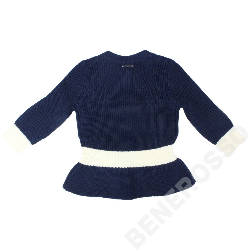 フェラーリ ベビー ウール カーディガン 12ケ月 ネイビー/ホワイト