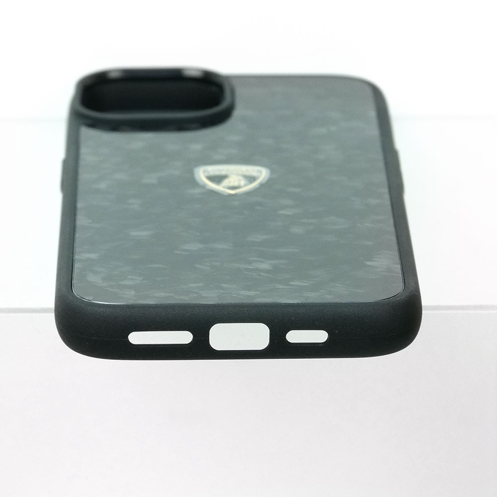 ランボルギーニ iPhone 14 リアルカーボン バックカバー ウラカン D14 ブラック LB-TPUPCIP14-HU/D14-GD