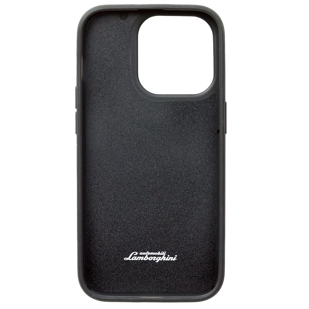 ランボルギーニ iPhone 14Pro リアルカーボン バックカバー ウラカン D14 ブラック LB-TPUPCIP14P-HU/D14-GD
