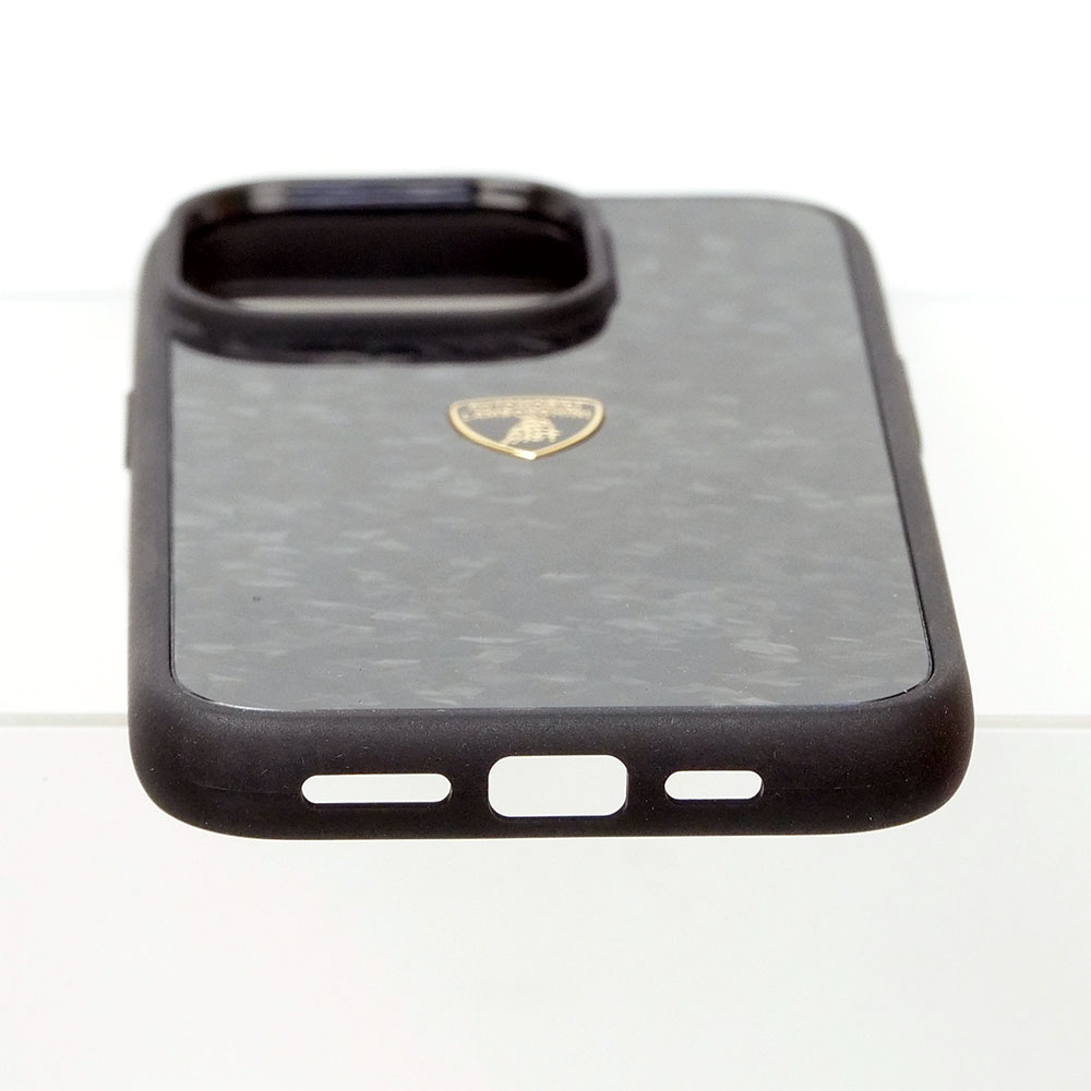 ランボルギーニ iPhone 14Pro リアルカーボン バックカバー ウラカン D14 ブラック LB-TPUPCIP14P-HU/D14-GD