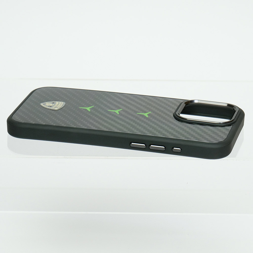 ランボルギーニ iPhone 16ProMax マグセーフ リアルカーボン バックカバー レヴエルト D4 グリーン LB-TPUPCMIP16PM-RE/D4-GN