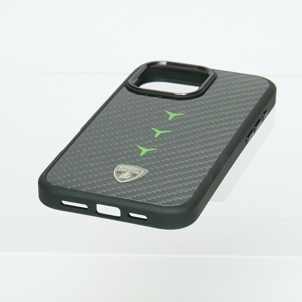 ランボルギーニ iPhone 16ProMax マグセーフ リアルカーボン バックカバー レヴエルト D4 グリーン LB-TPUPCMIP16PM-RE/D4-GN