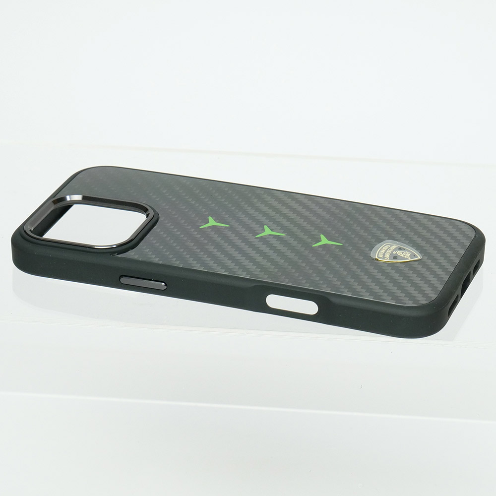 ランボルギーニ iPhone 16ProMax マグセーフ リアルカーボン バックカバー レヴエルト D4 グリーン LB-TPUPCMIP16PM-RE/D4-GN