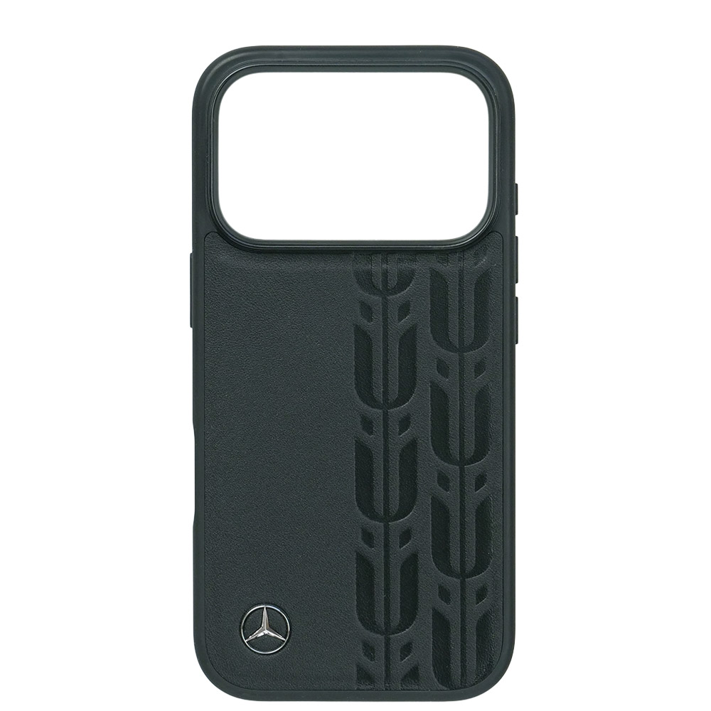 メルセデスベンツ iPhone 17Pro レザー バックカバー ローレル模様 ブラック マグセーフ対応 MEHMP17L25RDSLAK