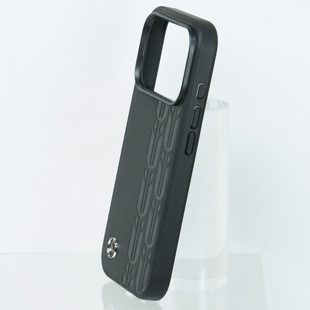 メルセデスベンツ iPhone 17Pro レザー バックカバー ローレル模様 ブラック マグセーフ対応 MEHMP17L25RDSLAK