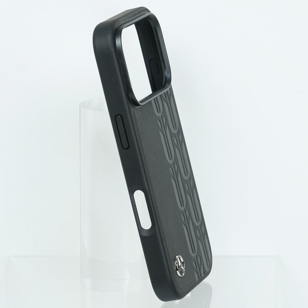 メルセデスベンツ iPhone 17Pro レザー バックカバー ローレル模様 ブラック マグセーフ対応 MEHMP17L25RDSLAK