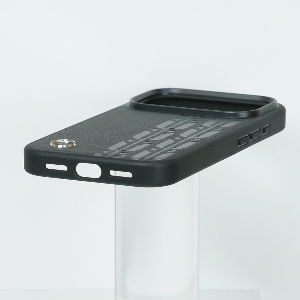 メルセデスベンツ iPhone 17Pro レザー バックカバー ローレル模様 ブラック マグセーフ対応 MEHMP17L25RDSLAK