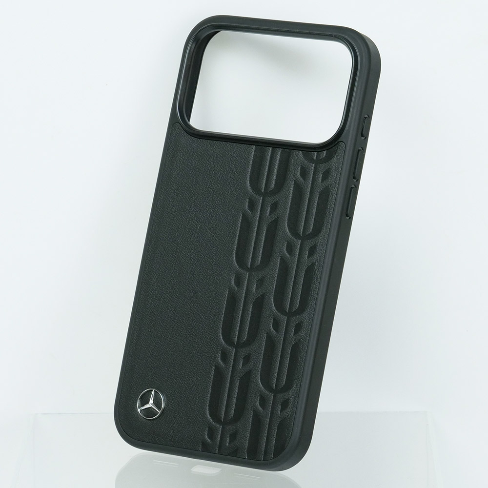 メルセデスベンツ iPhone 17ProMax レザー バックカバー ローレル模様 ブラック マグセーフ対応 MEHMP17X25RDSLAK