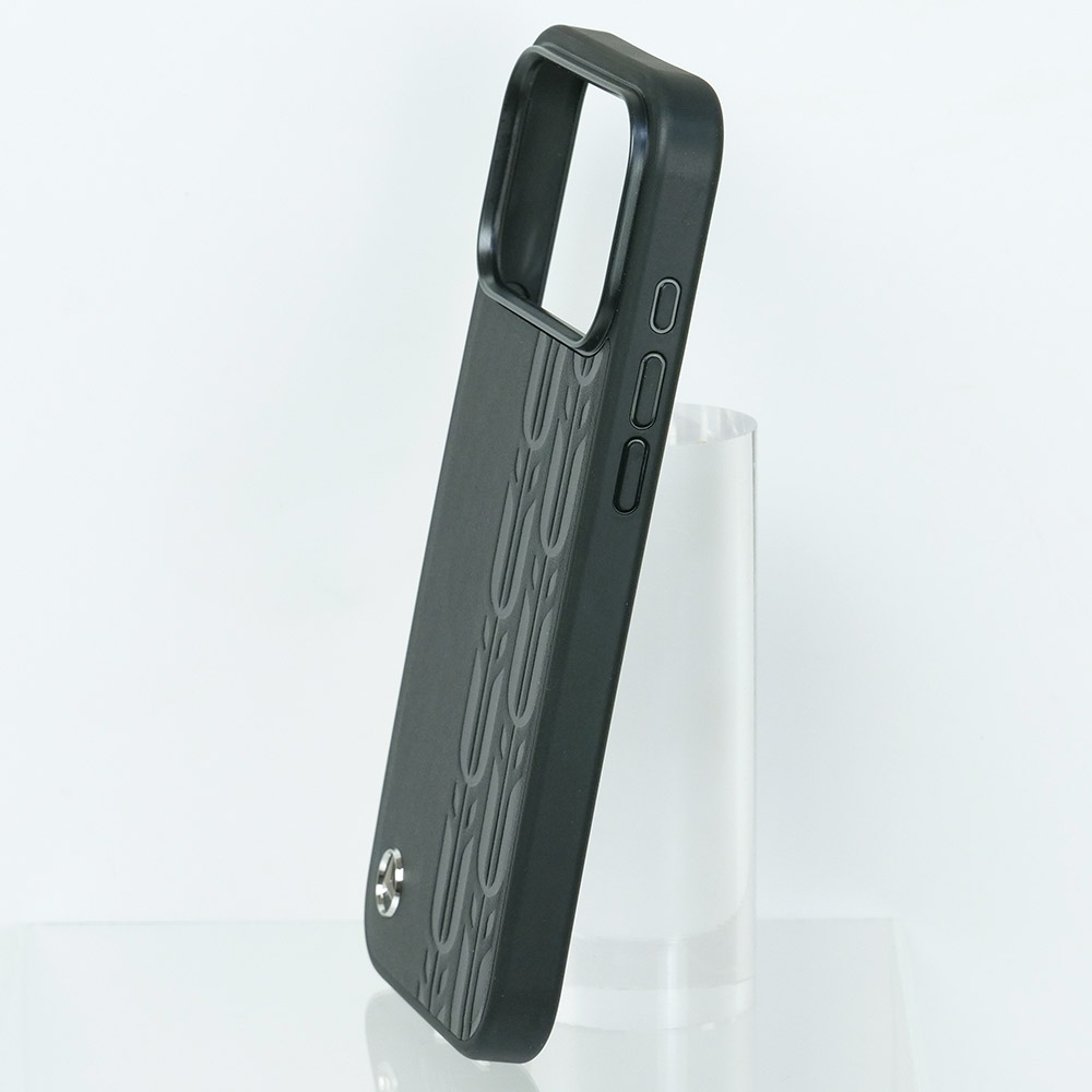 メルセデスベンツ iPhone 17ProMax レザー バックカバー ローレル模様 ブラック マグセーフ対応 MEHMP17X25RDSLAK