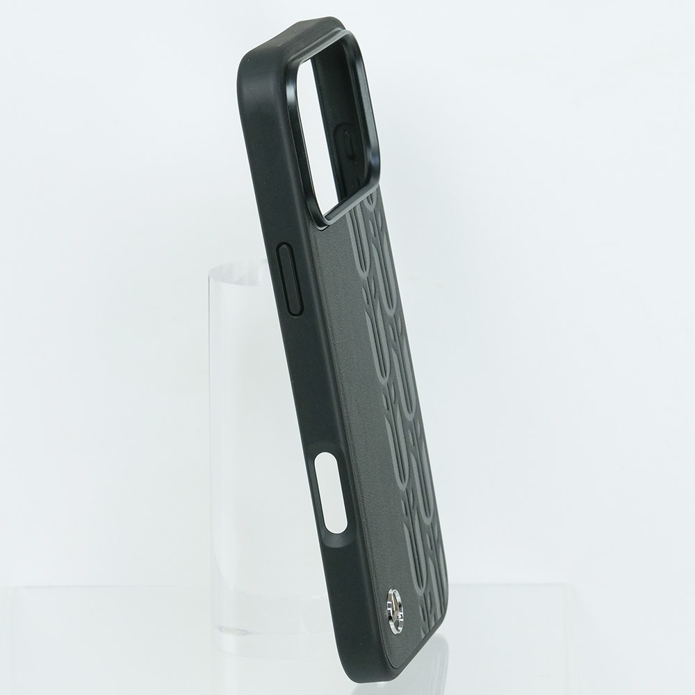 メルセデスベンツ iPhone 17ProMax レザー バックカバー ローレル模様 ブラック マグセーフ対応 MEHMP17X25RDSLAK