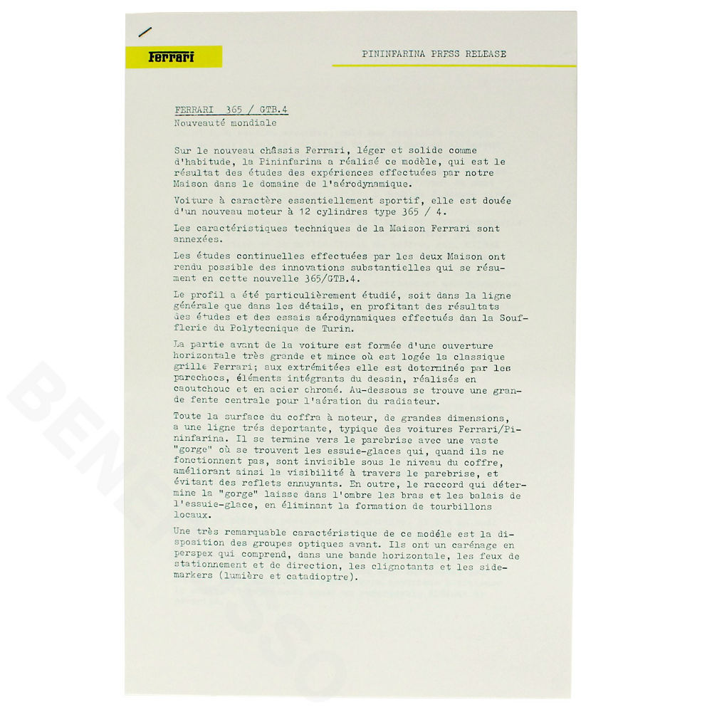 フェラーリ 365 GTB4 1968-2008 デイトナ 40周年記念 復刻版カタログ キット【返品・交換対象外】