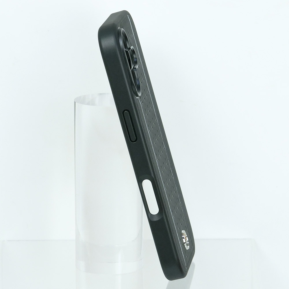 メルセデスベンツ iPhone 17 レザー バックカバー 星形模様 ホワイトライン ブラック マグセーフ対応 MEHMP17S25RPSLKH