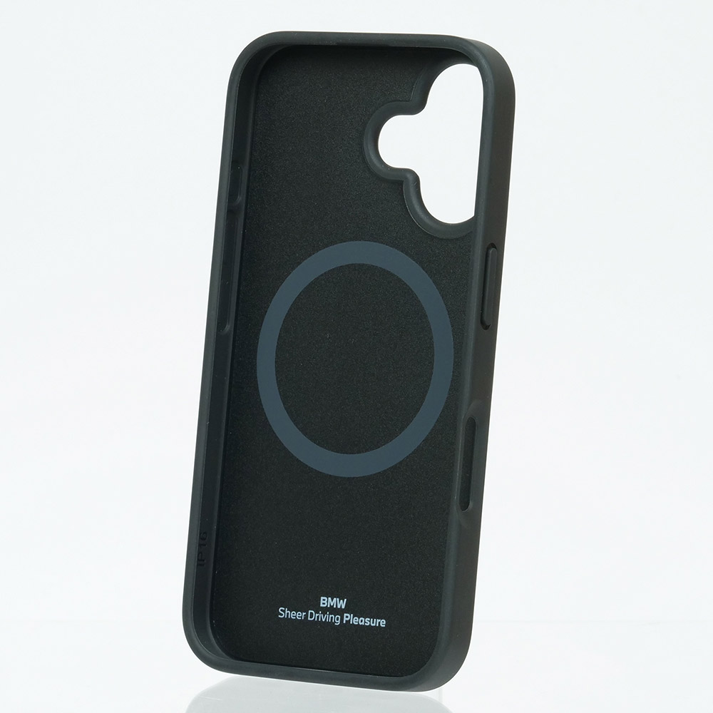 BMW iPhone 16 マグセーフ レザー ハードケース ダイヤモンドパターン ブラック BMHMP16S23RDDK