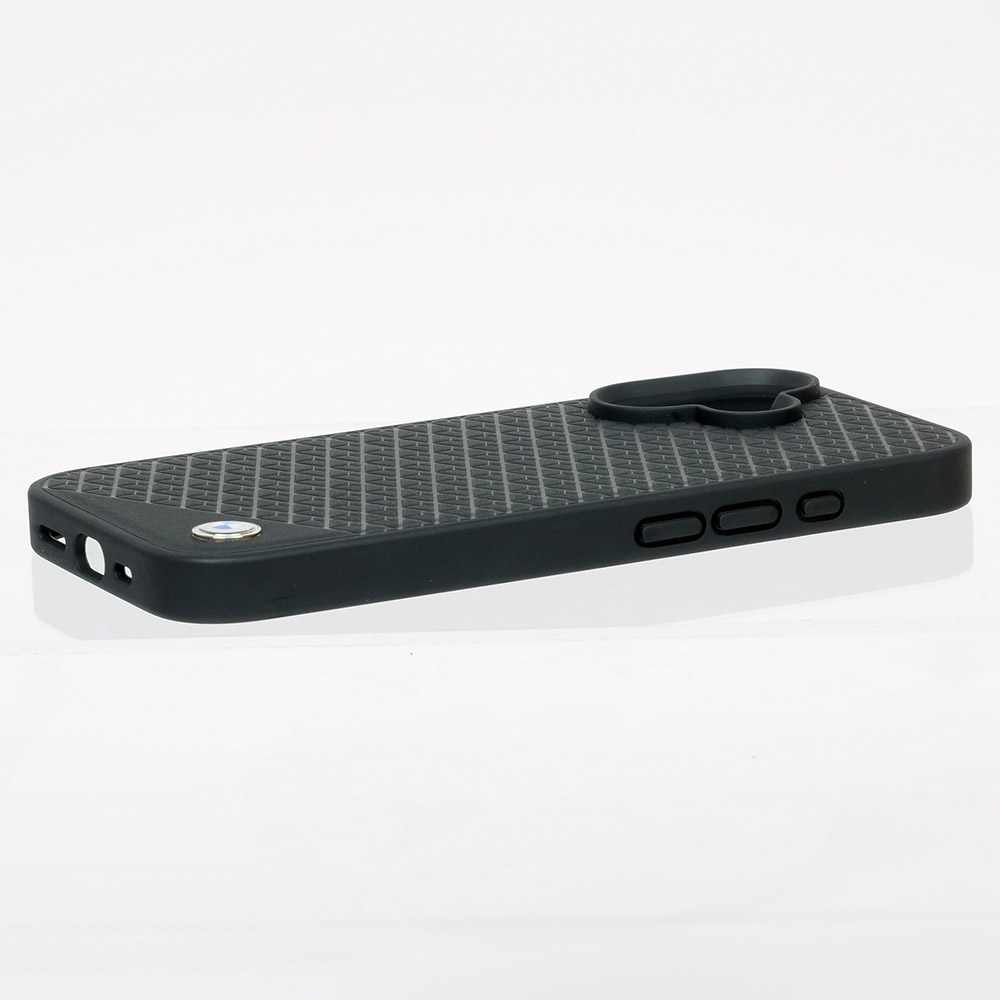 BMW iPhone 16 マグセーフ レザー ハードケース ダイヤモンドパターン ブラック BMHMP16S23RDDK