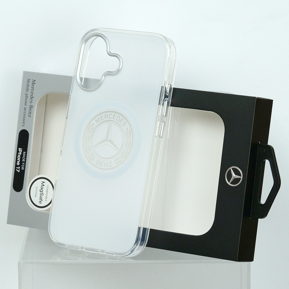 メルセデスベンツ iPhone 17 IML バックカバー ビンテージロゴ ホワイト マグセーフ対応 MEHMP17S25HTVILH