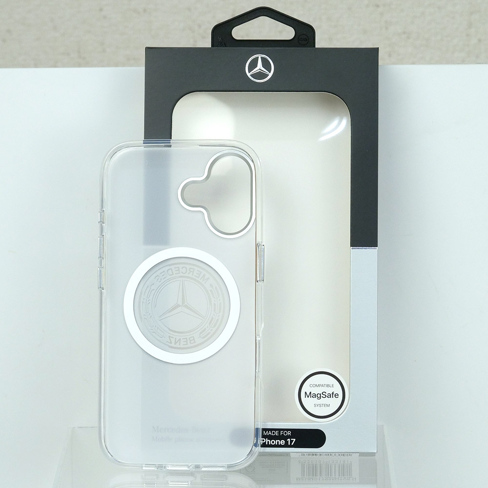 メルセデスベンツ iPhone 17 IML バックカバー ビンテージロゴ ホワイト マグセーフ対応 MEHMP17S25HTVILH