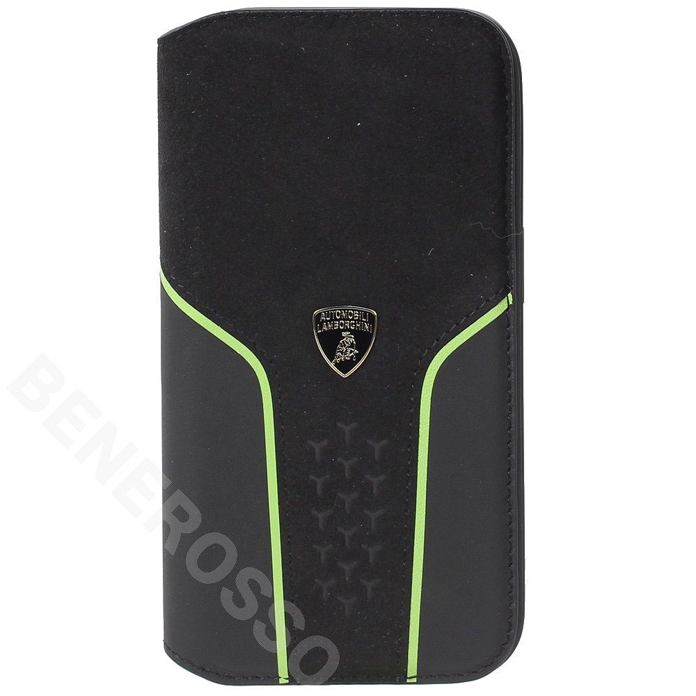 ランボルギーニ iPhone 15Pro レザー＆アルカンターラ ブックタイプケース ウラカン D19 グリーン LB-TPUFCIP15P-HU/D19-GN