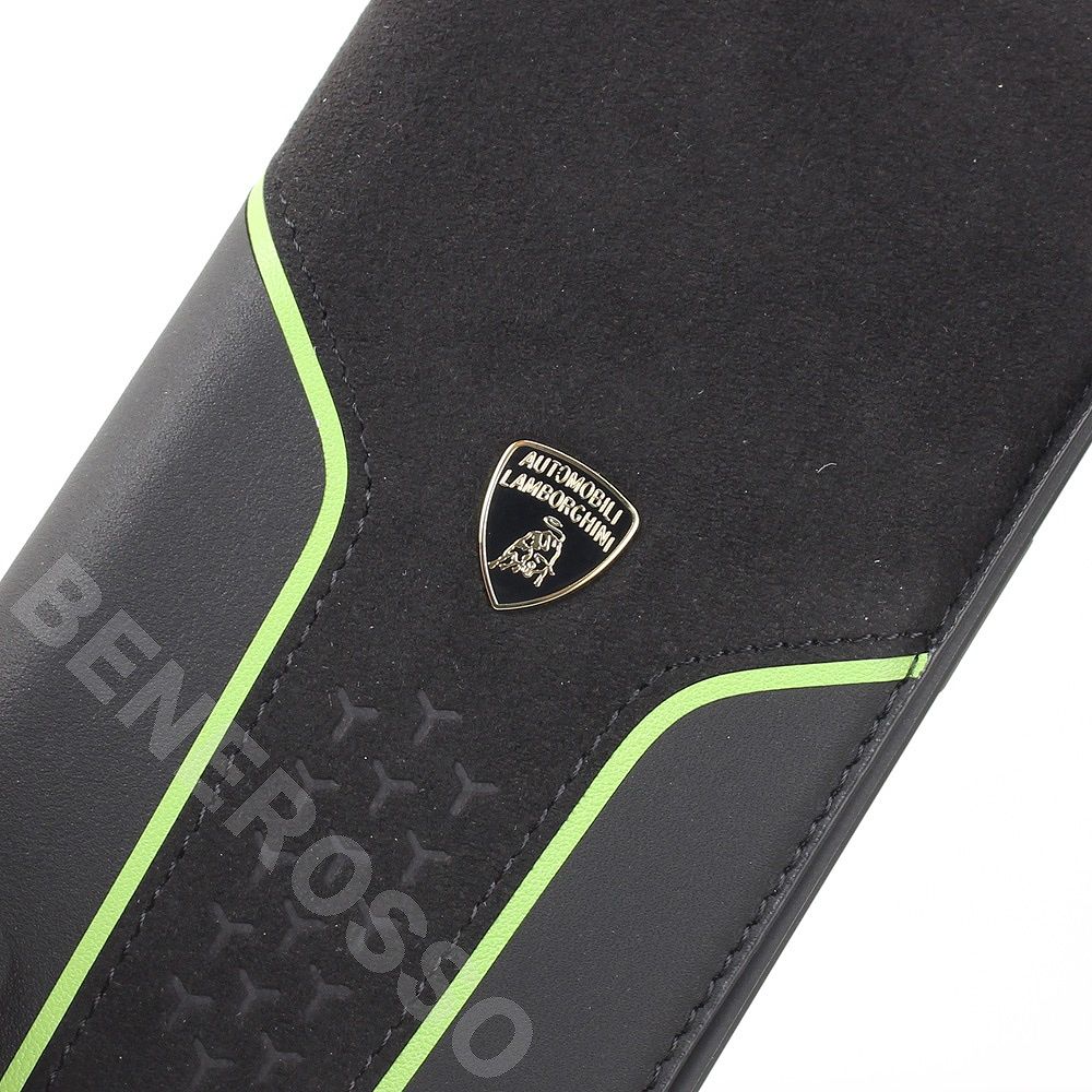 ランボルギーニ iPhone 15Pro レザー＆アルカンターラ ブックタイプケース ウラカン D19 グリーン LB-TPUFCIP15P-HU/D19-GN