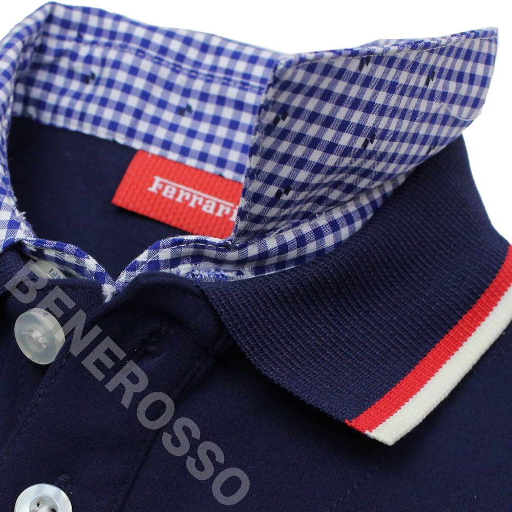 フェラーリ ベビー ロングスリーブ ポロ 12ケ月 ネイビー