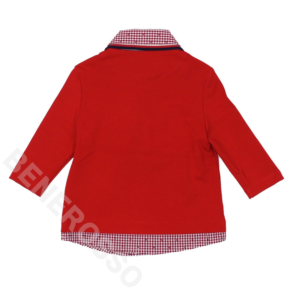 フェラーリ ベビー ロングスリーブ ポロ 12ケ月 レッド