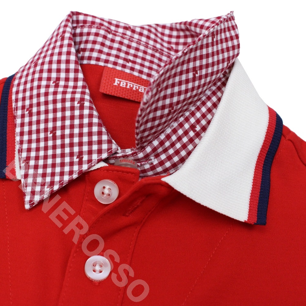 フェラーリ ベビー ロングスリーブ ポロ 12ケ月 レッド