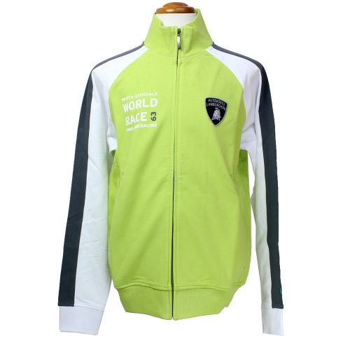 ランボルギーニ メンズ ジップアップ ワールドレース スウェット ジャケット ライムグリーン 9010111CCG087