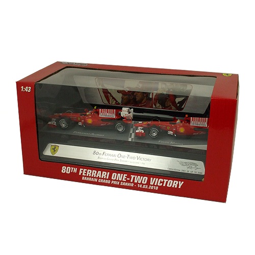 マテル 1/43スケール フェラーリ F10 2010 バーレーンGP 80th FERRARI ONE-TWO VICTORY 2台セット MT7423V