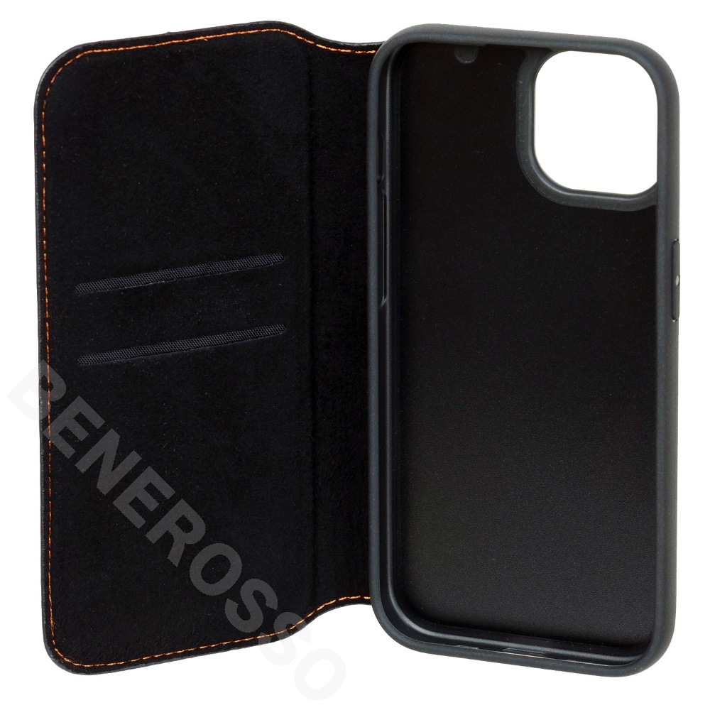 ランボルギーニ iPhone 15 レザー ブックタイプケース ウラカン D1 オレンジ LB-TPUFCIP15-HU/D1-OE