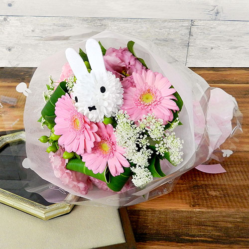 直送商品b ミッフィーマム ブーケ ピンク アレンジメント 生花 ミッフィーのお花屋さん Flower Miffy