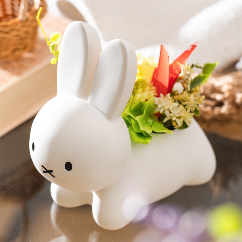 うさぎカバー プリザーブドフラワーアレンジ イエロー アレンジメント 造花 プリ アートフラワー ミッフィーのお花屋さん Flower Miffy
