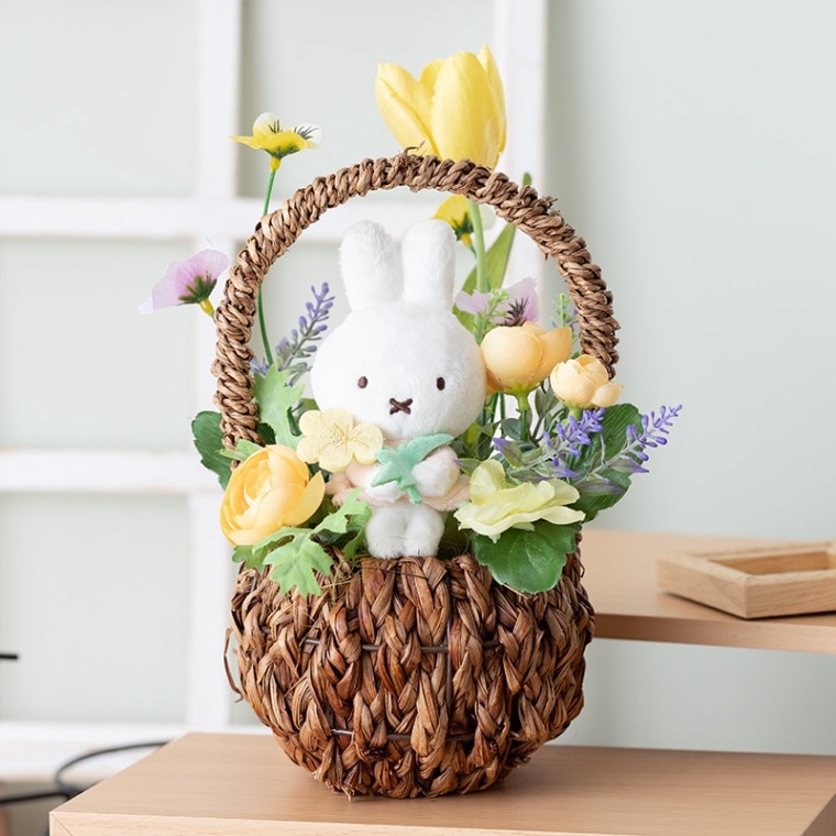 Flower Miffy アートフラワーアレンジ ちょっこりサンキューマスコット スミレ