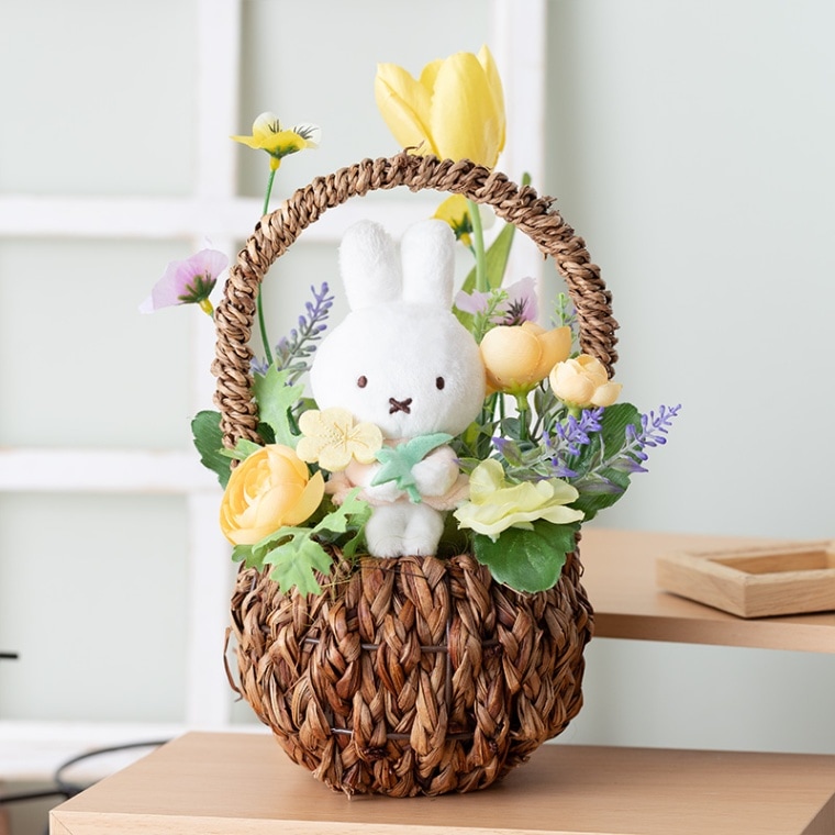Flower Miffy アートフラワーアレンジ ちょっこりサンキューマスコット スミレ