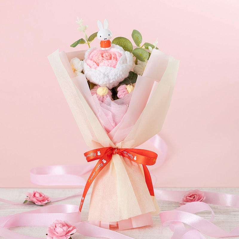 ◇Flower Miffy ニットフラワーブーケ ピンク | グッズ商品,ぬいぐるみ 