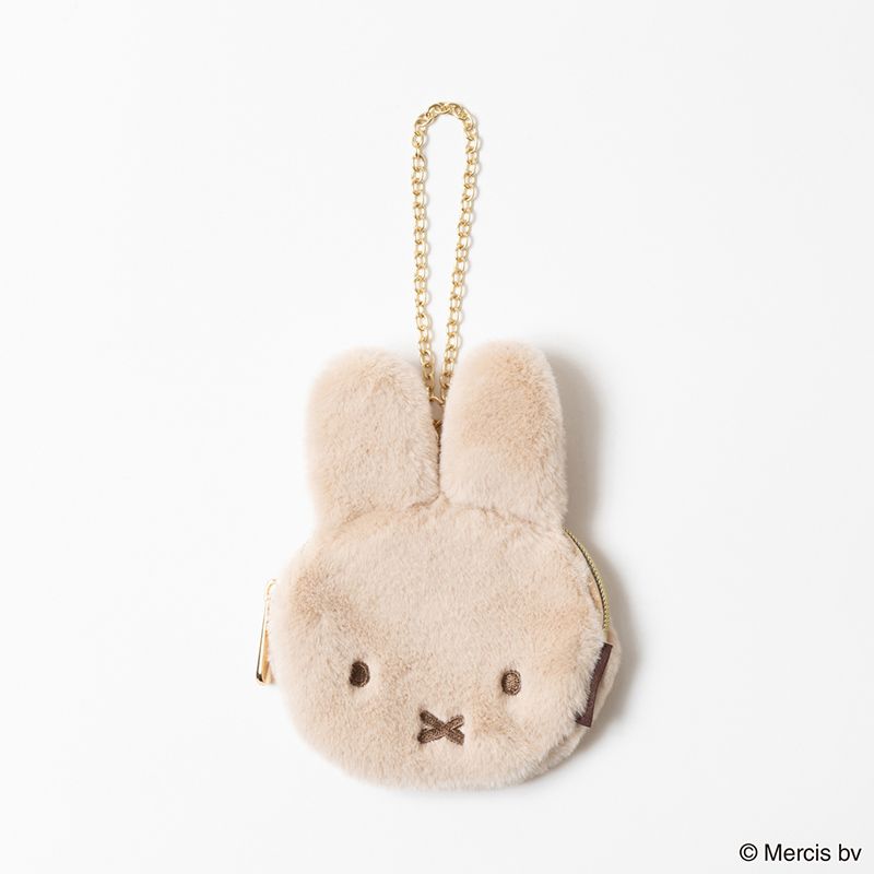 BRUNA FACE FUR ミニミニポーチ ベージュ