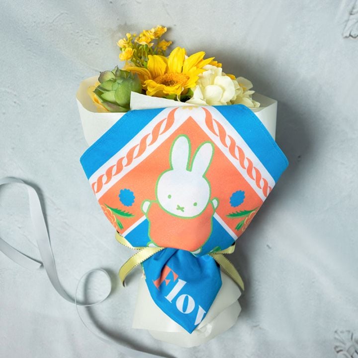 Flower Miffy サボテンハンカチブーケ スカイブルー 