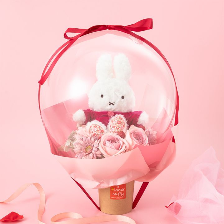 【直送商品H】Flower Miffy バルーンアレンジ ローズガーデン