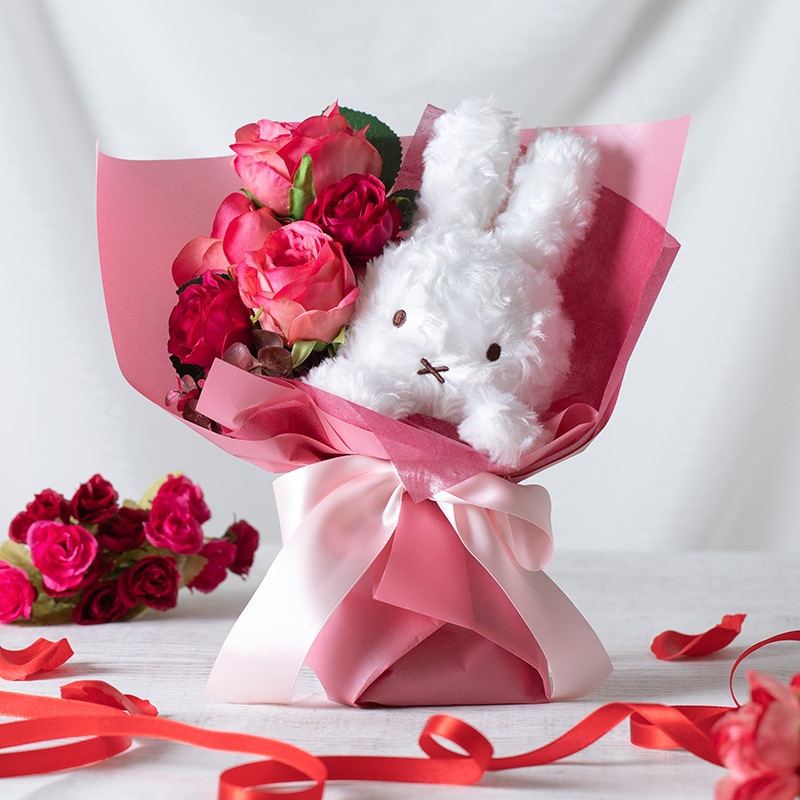 Flower Miffy 着せかえほわほわぬいぐるみブーケ ローズ