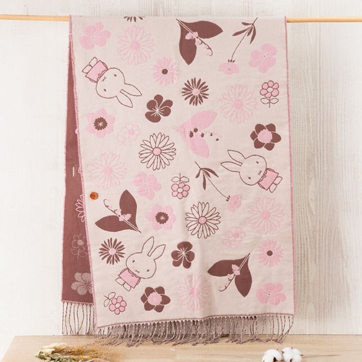 Flowermiffy ストール Flowers bloom ピンク＆ブラウン アートフラワーセット