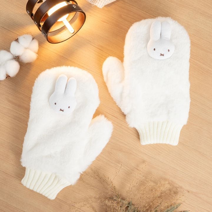 マスコット付き指だしミトン ホワイト | グッズ商品,アパレル