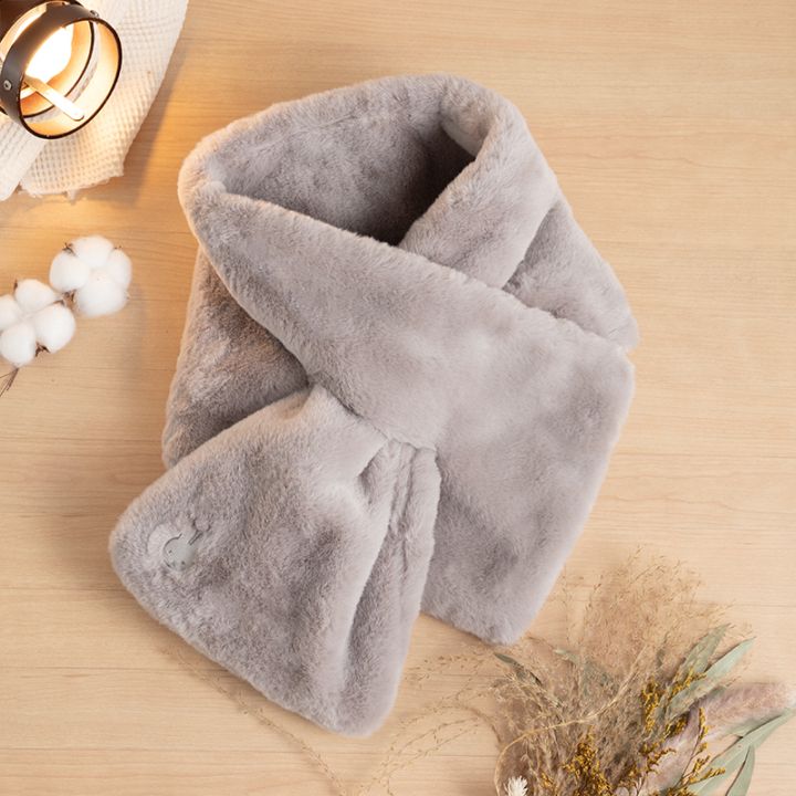 差し込みボアマフラー グレー