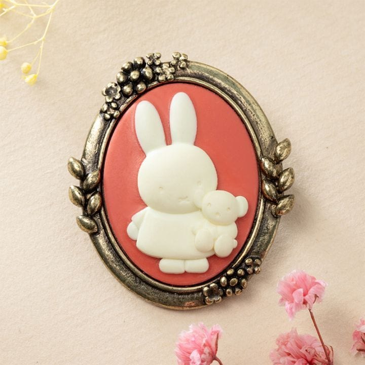 Flower Miffy カメオ風ブローチ ミッフィーとくま アートフラワーセット