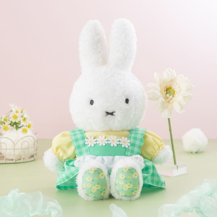 Flower Miffy 着せかえほわほわぬいぐるみ カモミール＆着せかえお洋服 カモミールエプロンドレス グリーン アートフラワーセット