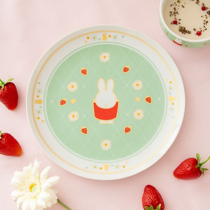 Flower Miffy ラウンドプレート ストロベリーパーティー アート